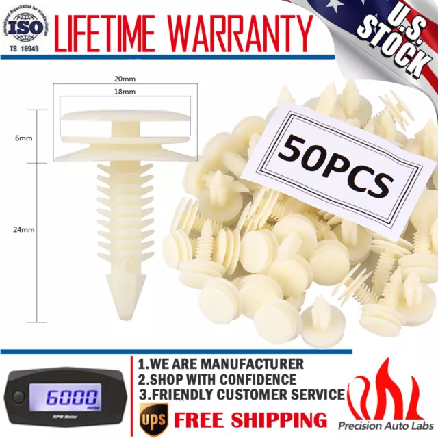 50x Door Trim Panel Retainer Car Fasteners Clips Push Pin For GM Chevy GMC Buick