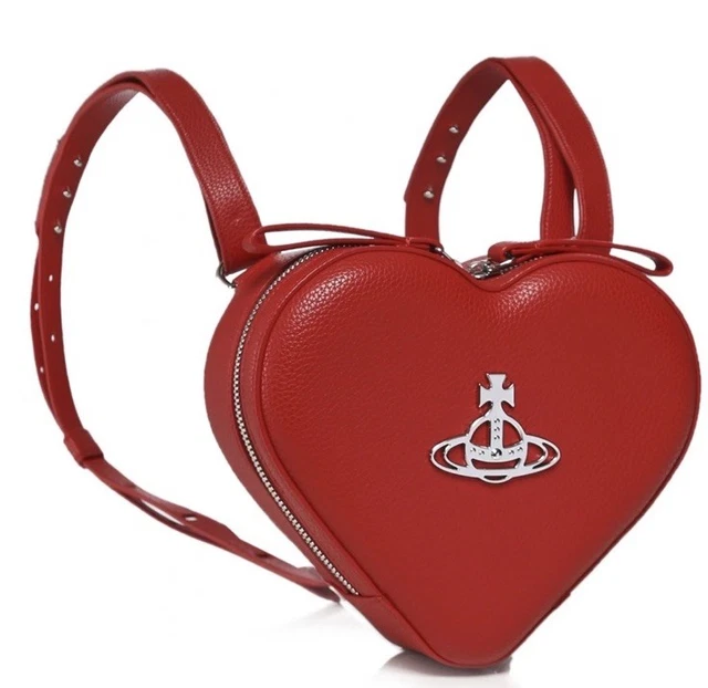 VIVIENNE WESTWOOD RED Vegan Leather Johanna Mini Heart Backpack