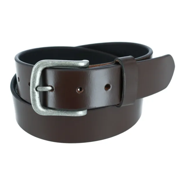 New CTM Men's Big & Tall Leather 1 3/8 Inch Removable Buckle Bridle Belt