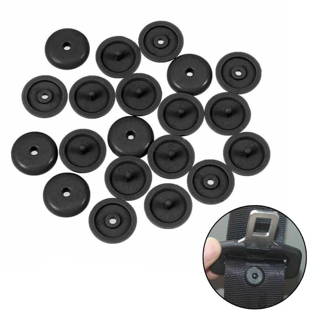 Pour Bouchon Bouton Kit Clip Boucle Ceinture Sécurité Universel Noir Tout Neuf