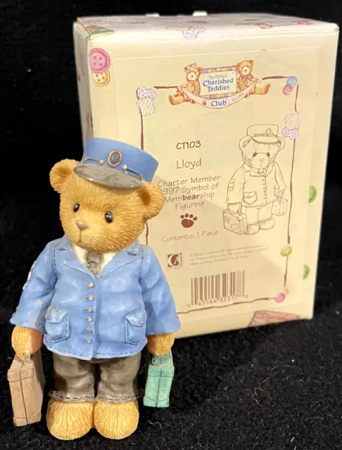 Cherished Teddies CT103 Lloyd Charter Member 1997 Symbol Membearship Figurine 4"