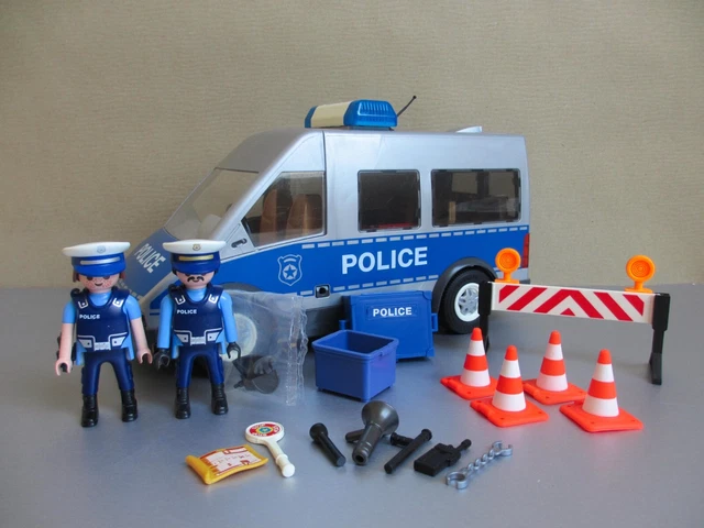 PLAYMOBIL 9236 POLIZEI-BUS Mannschaftswagen mit Licht & Sound Figuren