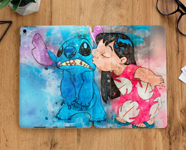 Lilo and Stitch watercolor iPad case with display screen for all iPad models