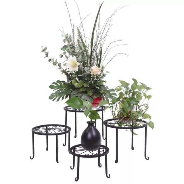 Metal Plant Stand Flowerpot Holder Iron Art Pot Holder 4Pack with Different Size