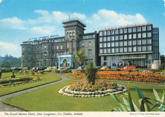 Royal Marine Hotel Dun Laoghaire CO Dublin Ireland Garden Chrome Postcard