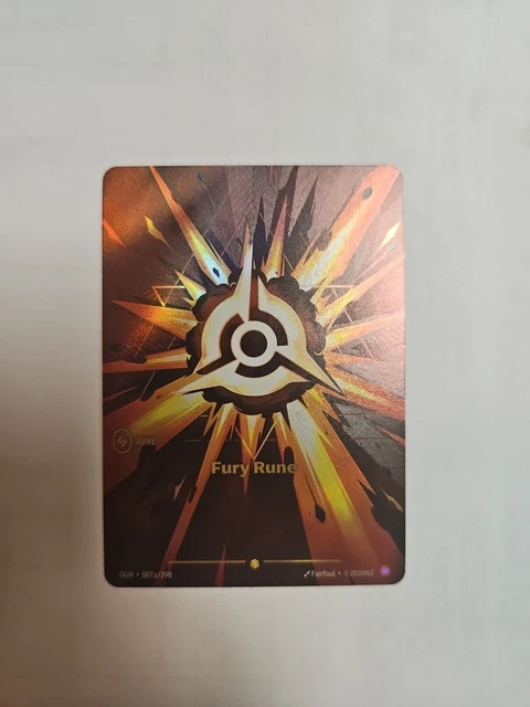 RIFTBOUND TCG LEAGUE Of Legends Origins Alternate Art Fury Rune 007a ...