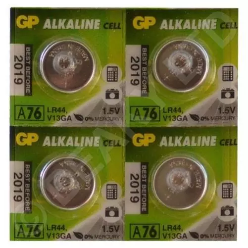 A76 LR44 AG13 L1154 V13GA | GP Batteries | Alkaline Battery |1.5v | 1x Pack of 4