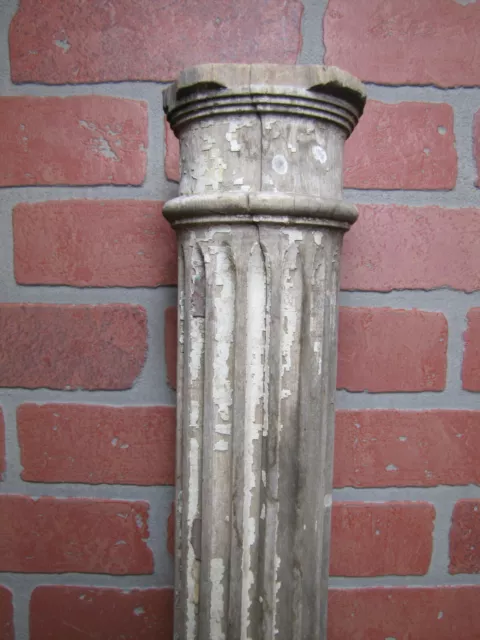 Old Wooden Column Decorative Arts Fluted Architectural Hardware Element 26" Tall 2