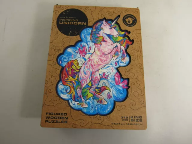 Unidragon Inspiring Unicorn Wooden Jigsaw Puzzle King Size 12.2 X 16.1 Inch