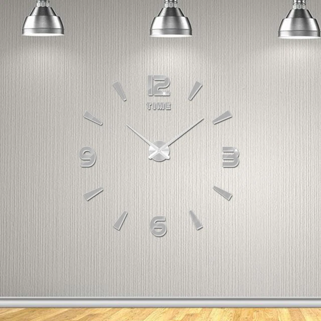 Reloj de pared sin marco 3D reloj de pared metal acrílico reloj sala de estar dormitorio oficina