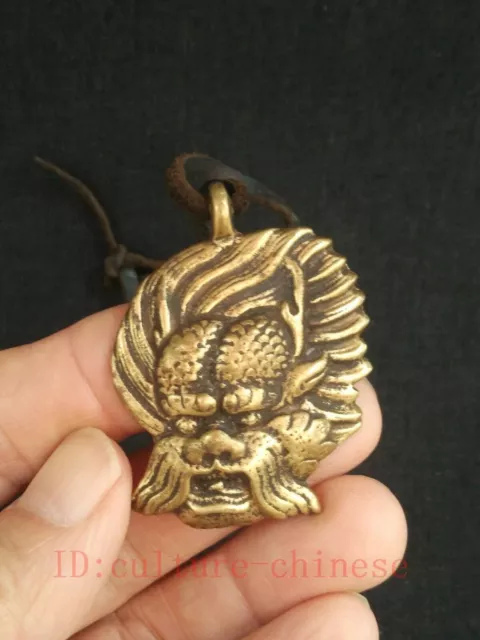 Chinese Tibet Bronze Carving Buddha Statue Pendant Amulet old gift Collection