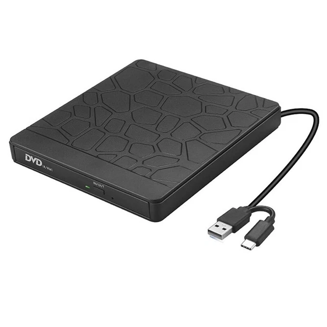 For- PC Windows External DVD Drive USB 3.0 DVD Burner Type-C CD/ DVD-RW Player W