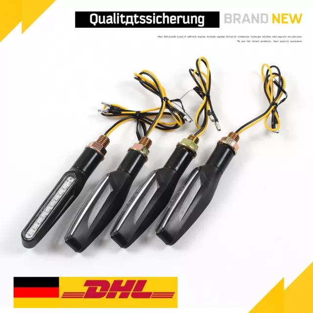 4x Motorrad LED Blinker mit Lauflicht Laufeffekt E11-geprüft Quad ATV Roller 12V