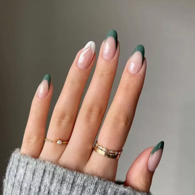 Nagels pitzen Wearable Französische gefälschte Nägel Mandel falsche Nägel