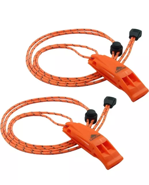 Silbatos de Emergencia con Cordón para Camping Senderismo Caza y Rescate 2 pcs