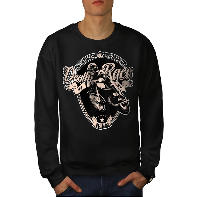 Wellcoda Racing Motorbike Mens Sweatshirt, Motorcycle Casual Pullover Jumper