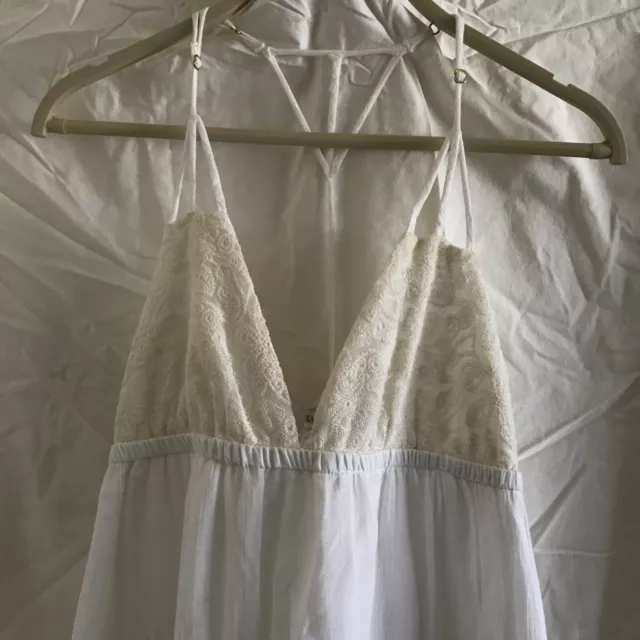 Maxi Summer Dress Small Threads Goldie Ivory Lace   100% Cotton L Space 3