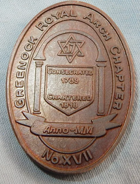 VINTAGE MASONIC MARK PENNY TOKEN GREENOCK LODGE RAC No 17