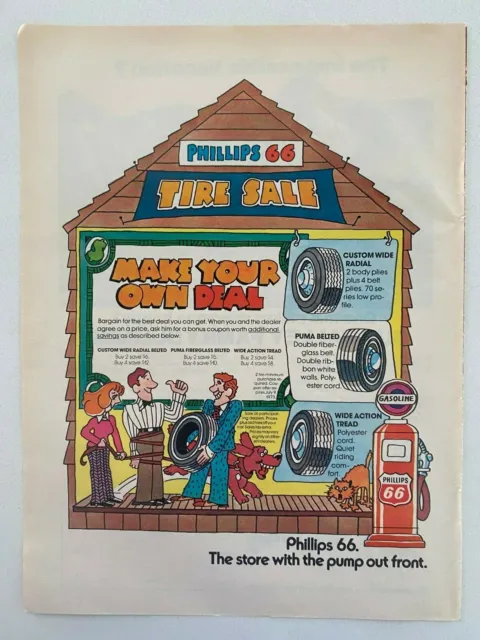 Phillips 66 Tire Sale Vintage 1973 Print Ad