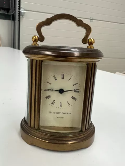 Vintage Matthew Norman Miniature Oval Carriage Clock