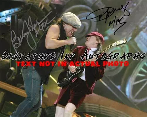 ANGUS YOUNG & BRIAN JOHNSON ACDC Autographed 8 x 10 Signed Photo reprint