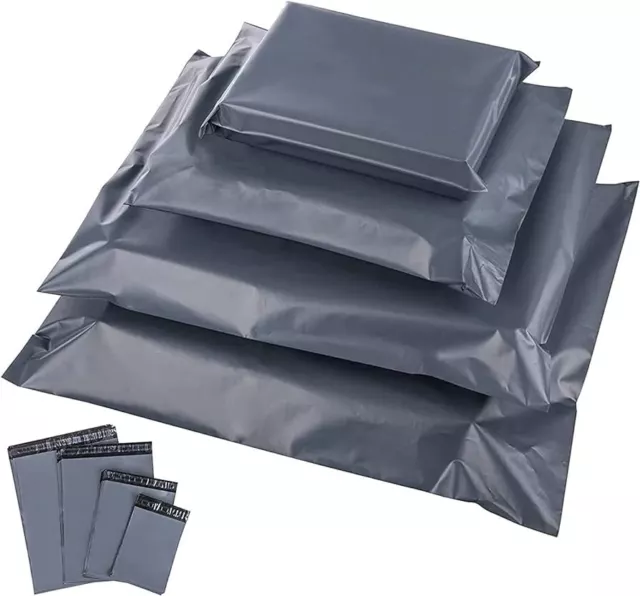 Grey Mailing Bags Strong Mixed Plastic Postal Mail Postage Poly 50 100 500 1000 3