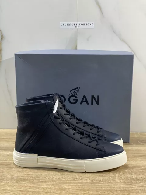 Hogan Hi Top Sneaker Uomo Pelle Blu Luxury Men Hogan Shoes Memory Foam 41