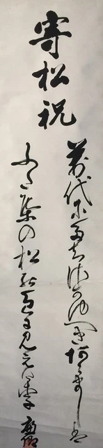 E0118 Japanese Hanging Scroll KAKEJIKU Vintage Hand Paint Paper Calligraphy