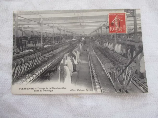 Cpa Orne 61 Flers Tissage De La Blanchardiere Salle Du Devidage