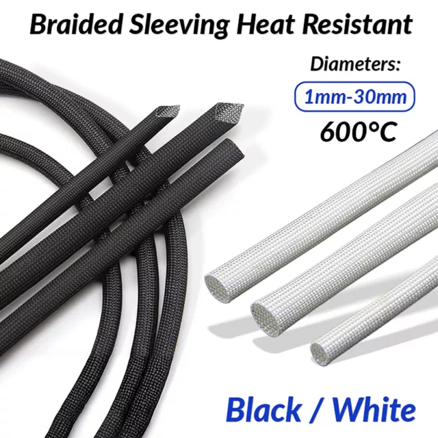 Braided Sleeving Heat Resistant Silicone Resin Glass Sleeve Insulated Cable 600°
