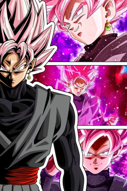 Dragon Ball Poster Goku Black SSJ Rose w/energy weapon 12in x18in Free  Shipping