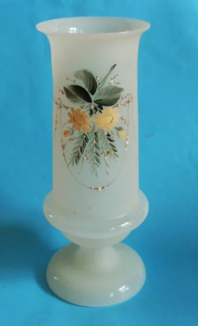 Vase, Biedermeier , Alabasterglas mit Blumendekor