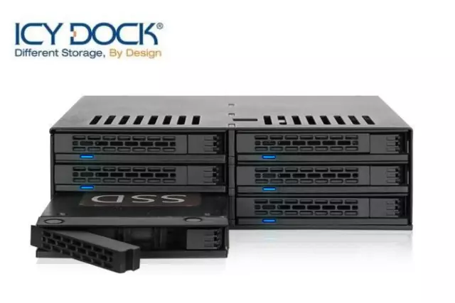 New ICY Dock ExpressCage MB326SP-B 6 bay 2.5" SATA SSD HDD Mobile Rack