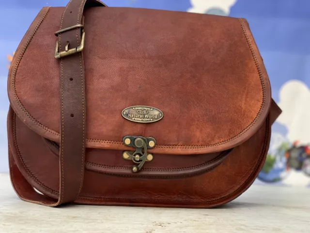 33cm Vintage Femmes Véritable Sac à Main Bandoulière Cuir Sacoche Messager 33cm