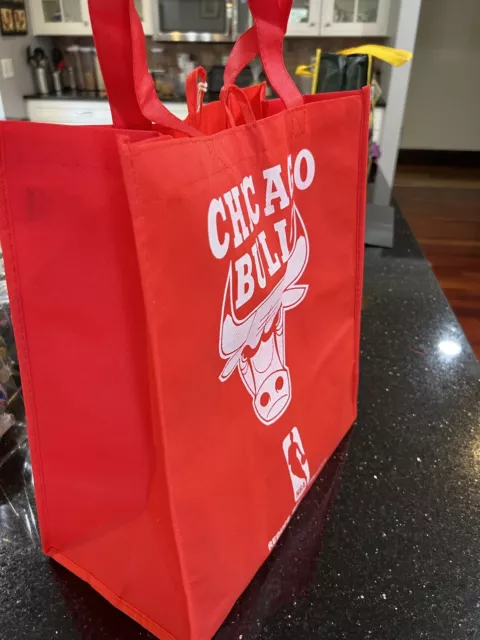 Chicago Bulls NBA Team Logo Large green reuseable tote bag