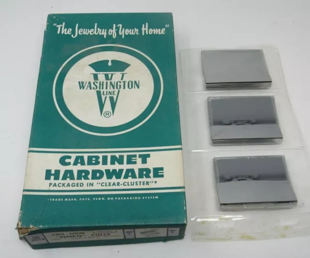 Mid Century Drawer Pulls Lot (3) Washington Line Chrome 3" Die Cast NOS Art Deco