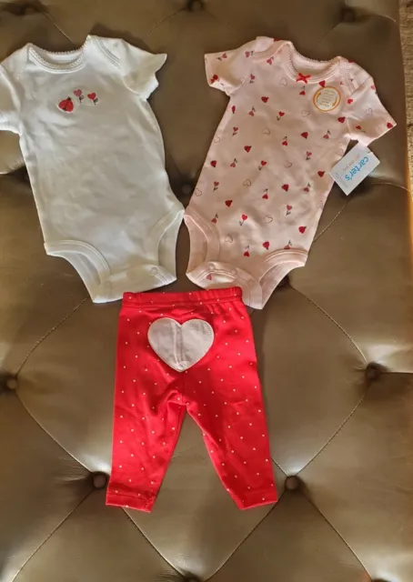 Carters Baby Girl 3 Piece Set Size 3 Months 2