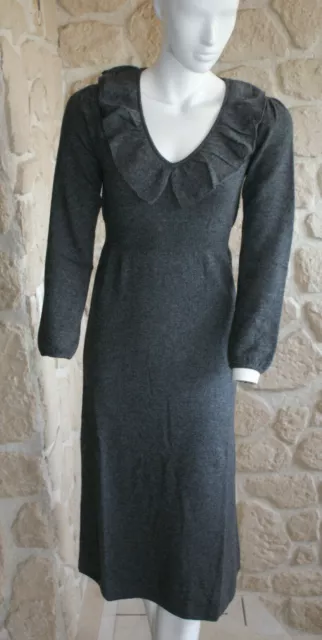 Robe grise neuve taille XL marque Terry Lane 100% cachemire (sg)