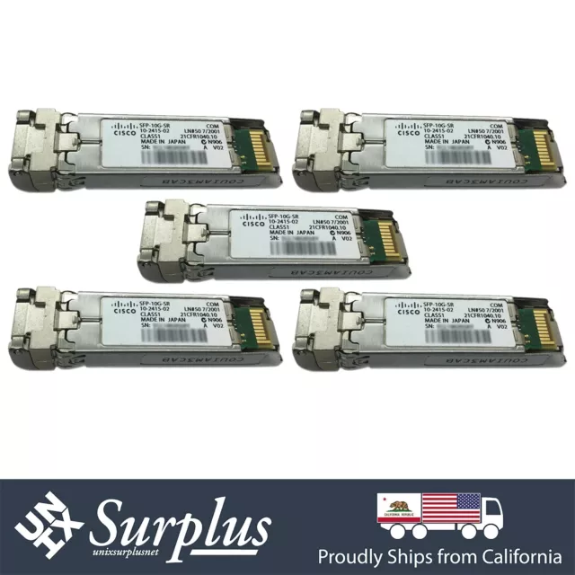 Lot of 5x Original Cisco SFP-10G-SR Transceiver Module 10GB 850nm MMF SFP+