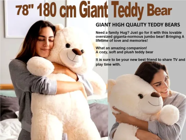 Giant Teddy Bear Huge 6 feet Stuffed Teddy Bear Soft Toy Valentine's Big Gift