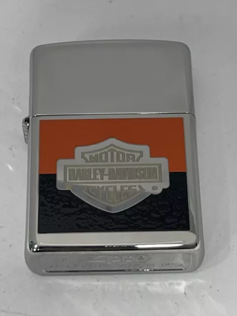 Zippo 2010 Harley Davidson Bar & Shield Polished Chrome Lighter Unfired V060