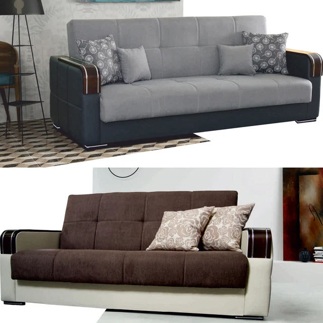 MALTA 3 OR 2 Seater Ottoman Storage Sofa Bed Modern Luxury Bedroom with