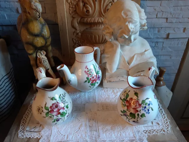 Lot 2 anciens pot a lait ou cruche et une cafetière Réverbère? KG Lunéville ?