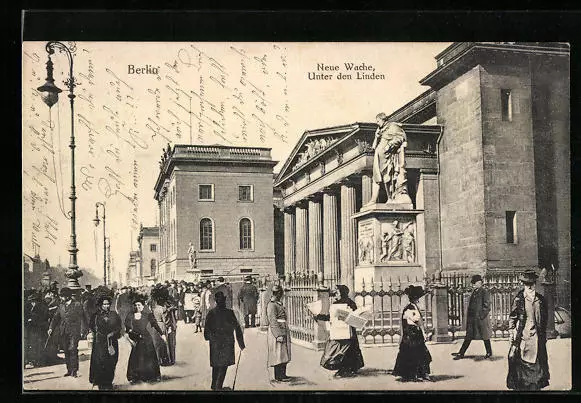 Berlin, Neue Wache Strasse Unter den Linden, Ansichtskarte 1910
