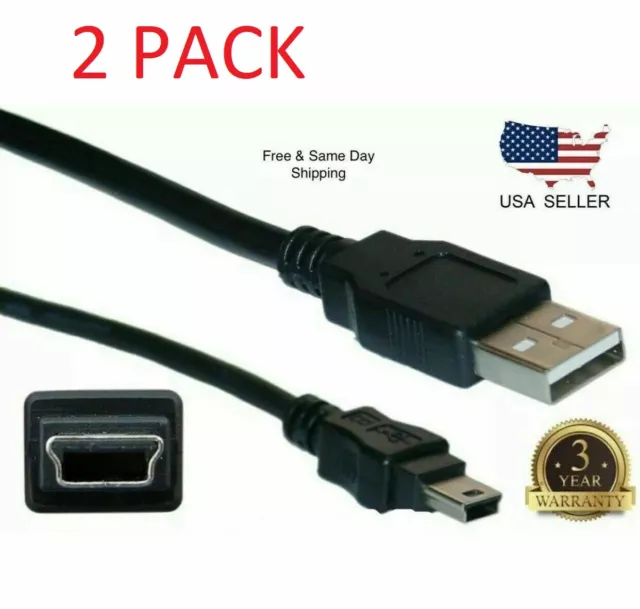 2 x 3FT For Sony Playstation 3 PS3 Wireless Controller USB Charging Cord Cable
