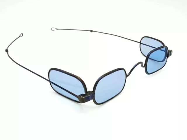 Antique Light Blue Wire Rim 4  -  Lens Sunglasses Spectacles Vtg Glasses