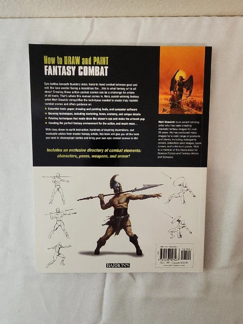 HOW TO DRAW Paint Fantasy Combat Step-By-Step Guide Book to Epic Combat