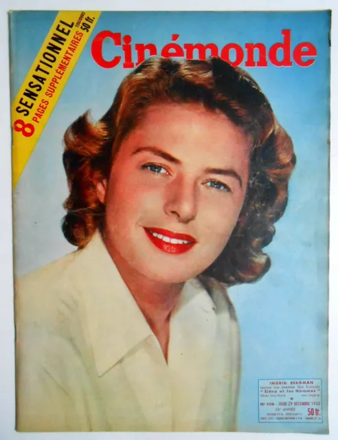 ►Cine Monde 1116/1955-Bergman-Luis Mariano-Marilyn Monroe-Martine Carol-Morgan..