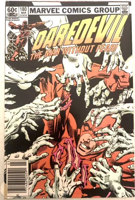 Daredevil # 180.  1St Series.  Mar 1982.  Newsstand  Variant. Frank Miller-Cover