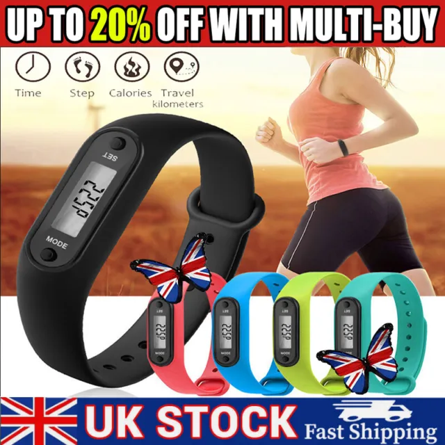 LCD Wrist Watch Pedometer Digital Sports Step Distance Calorie Counter Bracele~